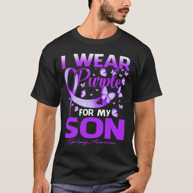 Camiseta Eu Visto Roxo Para O Meu Filho Sensibilizar A Epil (Frente)