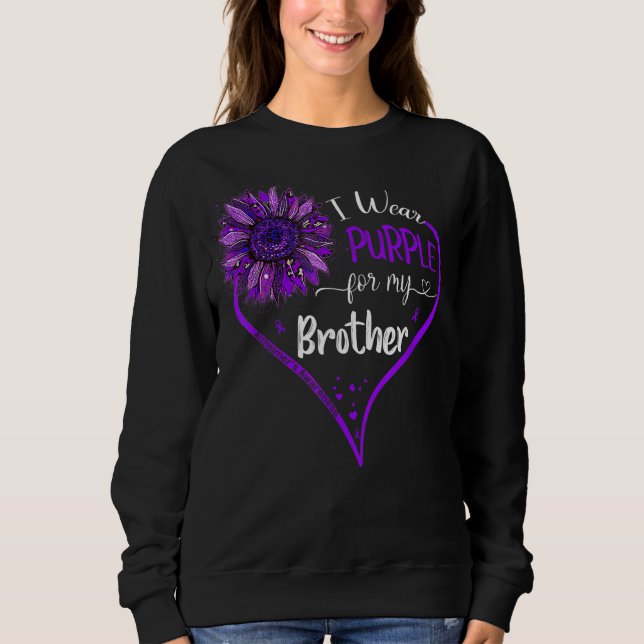 Camiseta Eu Visto Roxo Para O Meu Irmão Alzheimer Consciênc (Frente)