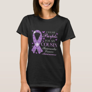 Camiseta Eu Visto Roxo Para O Meu Primo Câncer de pâncreas