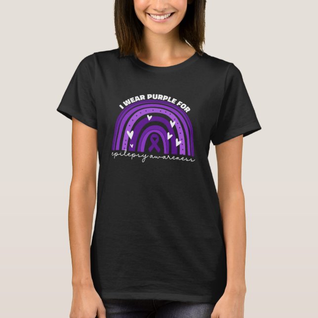 Camiseta Eu Visto Roxo Para Sensibilização Epilepsia Fita R (Frente)