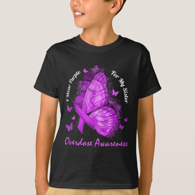 Camiseta Eu Visto Roxo Pela Consciência Da Sobredosagem Da  (Frente)