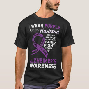 Camiseta Eu Visto Roxo Pela Consciência Do Meu Marido Alzhe