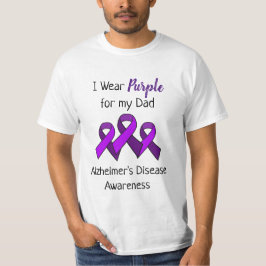 Camiseta Eu Visto Roxo pela Doença de Alzheimer do meu Pai