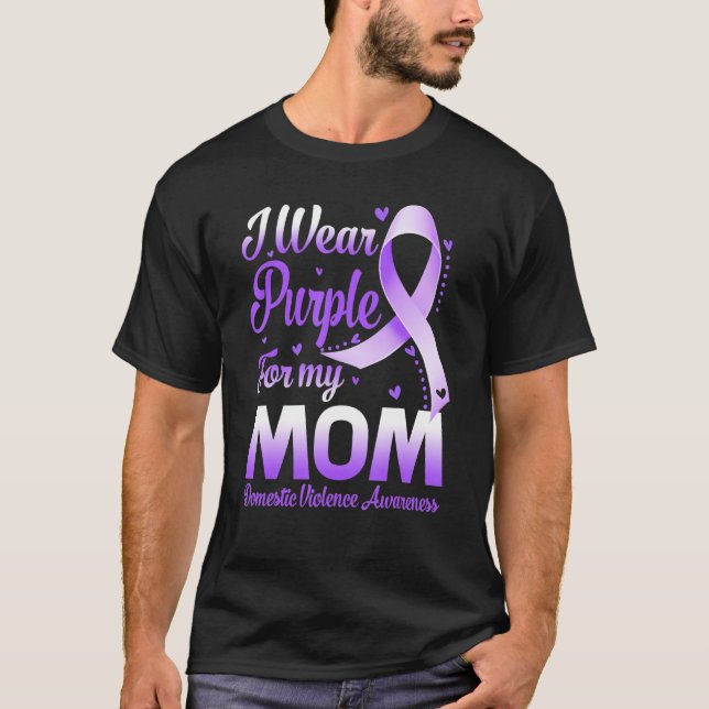 Camiseta Eu Visto Roxo Pela Minha Mãe Violência Doméstica A (Frente)