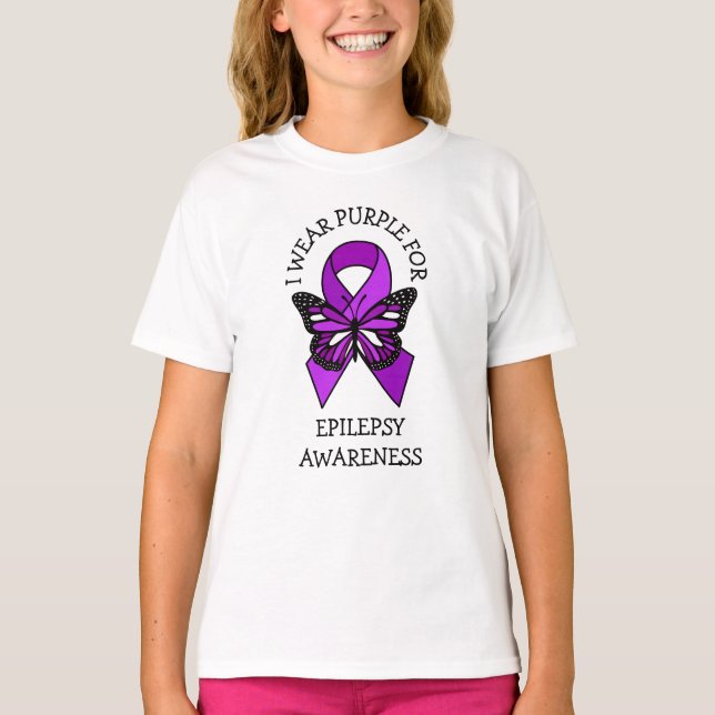Camiseta Eu Visto Roxo por Consciência Epilepsia (Frente)