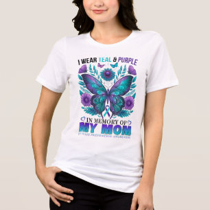 Camiseta Eu Visto Roxo Teal Em Memória Da Minha Mãe Suicida