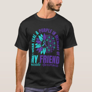 Camiseta Eu Visto Roxo Teal Em Memória Do Meu Suicídio Amig