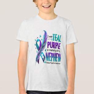 Camiseta Eu Visto Roxo Teal Em Memória Do Meu Suicídio Do S