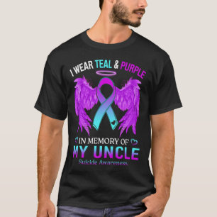 Camiseta Eu Visto Roxo Teal Em Memória Do Tio Suicídio Em G