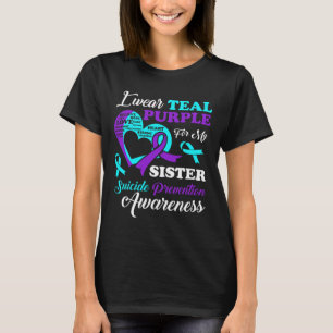 Camiseta Eu Visto Roxo Teal Para A Minha Irmã Prevenição De