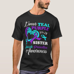 Camiseta Eu Visto Roxo Teal Para A Minha Irmã Prevenição De