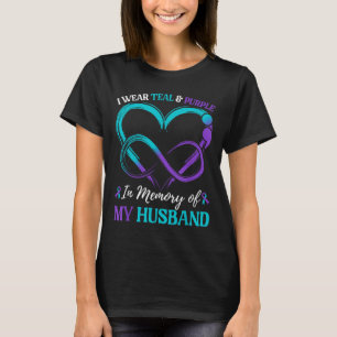 Camiseta Eu Visto Teal & Purple Em Memória Do Meu Marid