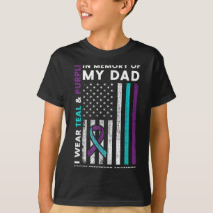 Camiseta Eu Visto Teal &amp; Purple Em Memória Do Meu Suici
