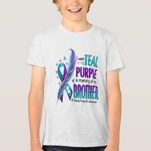Camiseta Eu Visto Teal &amp; Purple Para Meu Irmão Suicídio