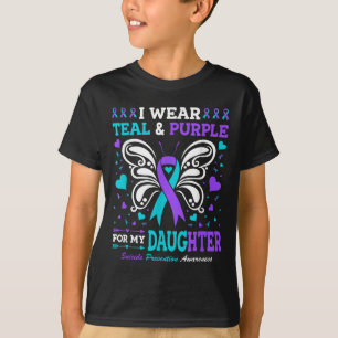 Camiseta Eu Visto Teal & Purple Para Minha Filha