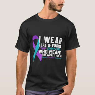 Camiseta Eu Visto Teal & Roxo Para Alguém Que Eu Amo Su