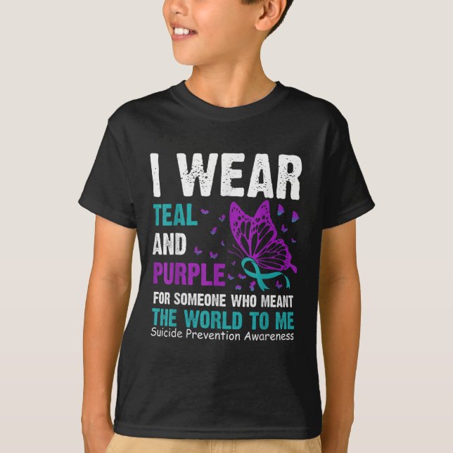 Camiseta Eu Visto Teal &amp; Roxo Para Alguém Que Quer Dize (Frente)