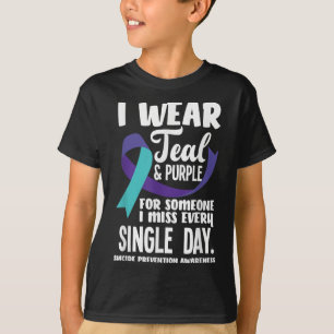 Camiseta Eu Visto Teal &amp; Roxo Para Alguém Que Sinto Fal