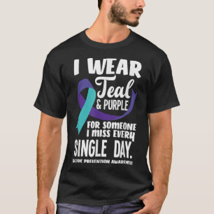 Camiseta Eu Visto Teal &amp; Roxo Para Alguém Que Sinto Fal