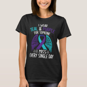 Camiseta Eu Visto Teal & Roxo Para Alguém Que Sinto Fal