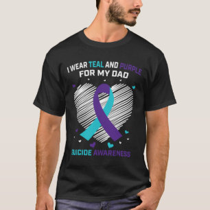 Camiseta Eu Visto Teal e Purple para a Consciência do Suicí