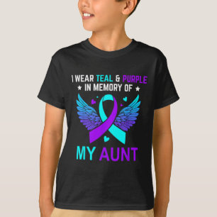Camiseta Eu Visto Teal E Roxo Em Memória Da Minha Tia Suici