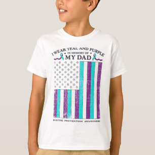 Camiseta Eu Visto Teal E Roxo Em Memória Do Meu Suicídio Pa