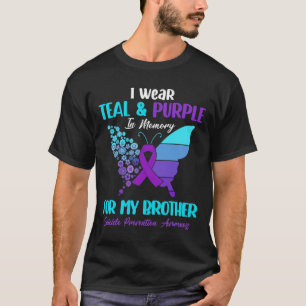 Camiseta Eu Visto Teal E Roxo Na Memória Do Irmão Suiciado