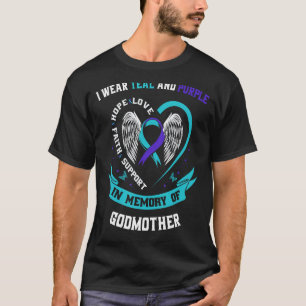 Camiseta Eu Visto Teal e Roxo Para A Madrinha Suicida