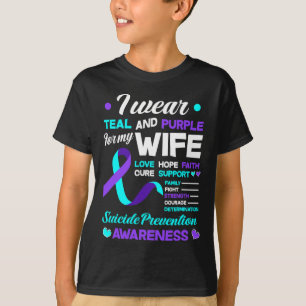 Camiseta Eu Visto Teal E Roxo Para A Minha Esposa.