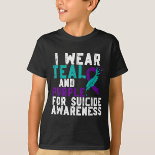 Camiseta Eu Visto Teal E Roxo Para A Prevenção Do Suicídio