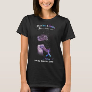 Camiseta Eu Visto Teal E Roxo Para A Prevenção Do Suicídio