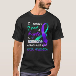 Camiseta Eu Visto Teal e Roxo para alguém que quer dizer o