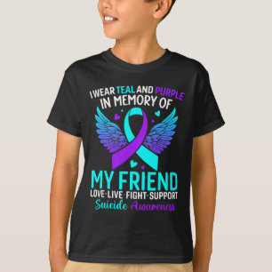 Camiseta Eu Visto Teal E Roxo Para Minha Amiga Preve Suicíd