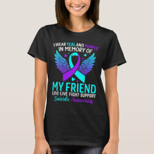 Camiseta Eu Visto Teal E Roxo Para Minha Amiga Preve Suicíd
