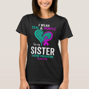 Camiseta Eu Visto Teal E Roxo Para Minha Irmã Preve Suicídi
