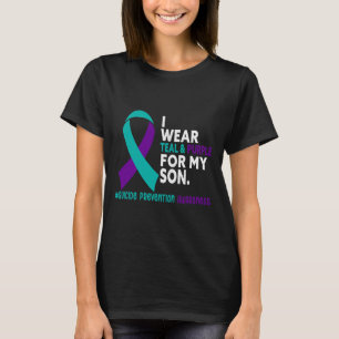 Camiseta Eu Visto Teal E Roxo Para O Meu Filho Suicida Prev