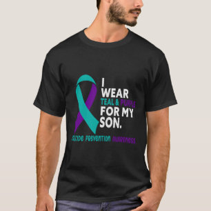 Camiseta Eu Visto Teal E Roxo Para O Meu Filho Suicida Prev