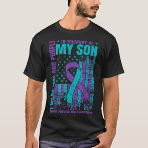 Camiseta Eu Visto Teal E Roxo Para O Meu Filho Suicida Prev