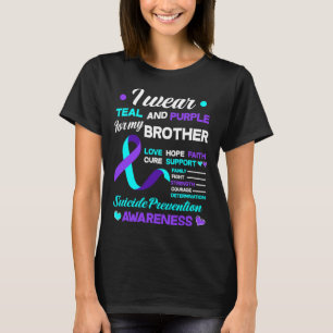Camiseta Eu Visto Teal E Roxo Para O Meu Irmão Suicida Ante