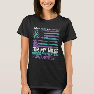 Camiseta Eu Visto Teal E Roxo Para Que O Suicídio Da Minha