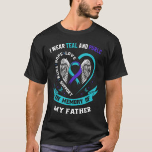 Camiseta Eu Visto Teal E Roxo Pelo Meu Pai Pai Suicídio A