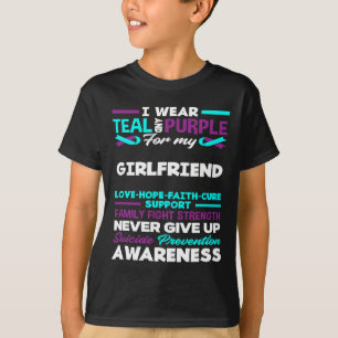 Camiseta Eu Visto Teal E Roxo Pelo Meu Suicídio Namorada A