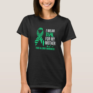 Camiseta Eu Visto Teal Para A Alergia À Comida Mãe Mont