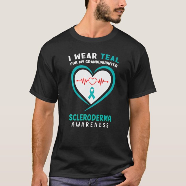 Camiseta Eu Visto Teal Para A Minha Avó Scleroderma Atenção (Frente)