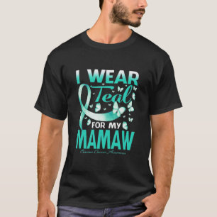 Camiseta Eu Visto Teal para a minha consciência do Câncer