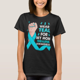 Camiseta Eu Visto Teal Para A Minha Mãe COMIDA ALERGIAS