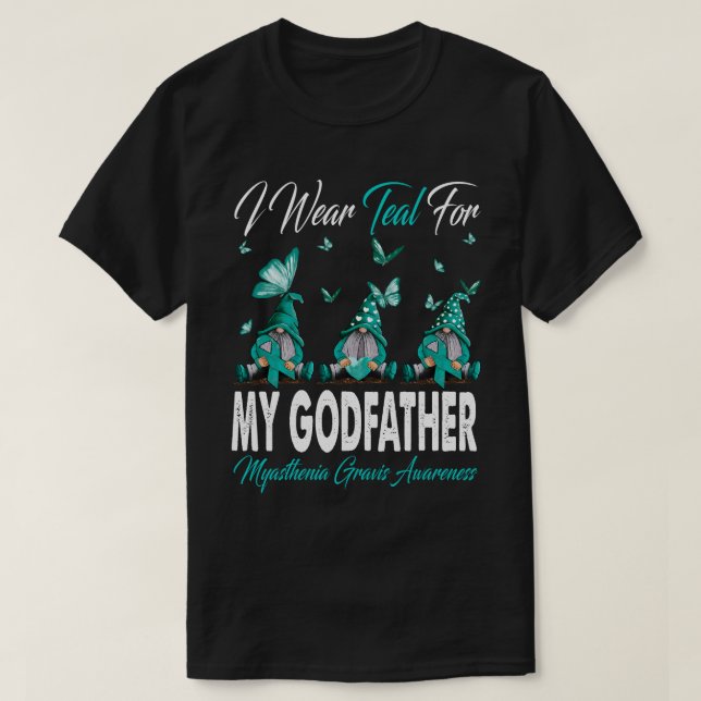 Camiseta Eu Visto Teal Para A MINHA MÍNIMA MADRE Miastenia  (Frente do Design)