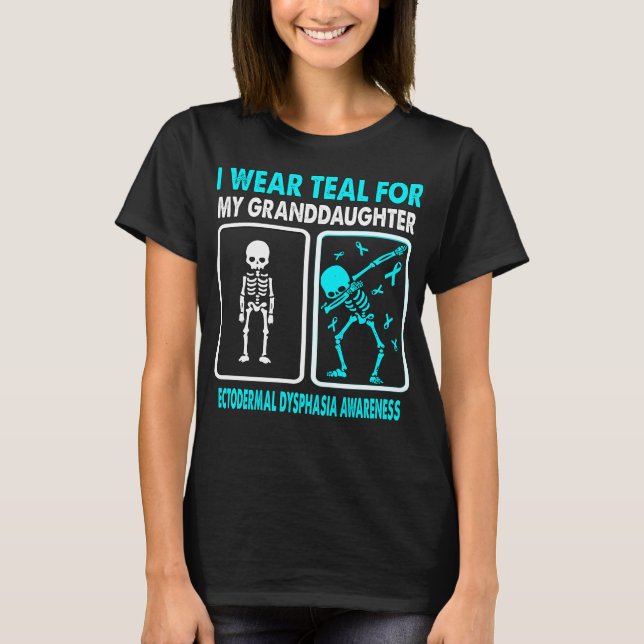 Camiseta Eu Visto Teal Para A Minha neta ECTODERMAL DYSPHA (Frente)