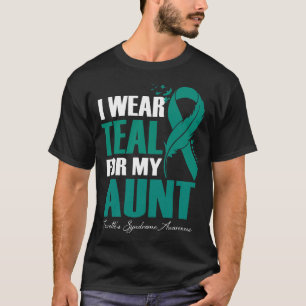 Camiseta Eu Visto Teal para a minha tia Tourette, Síndrome 